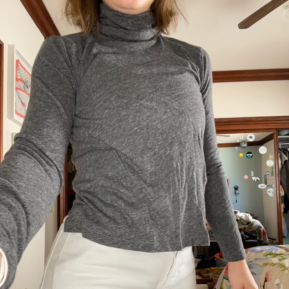 Grey turtle neck